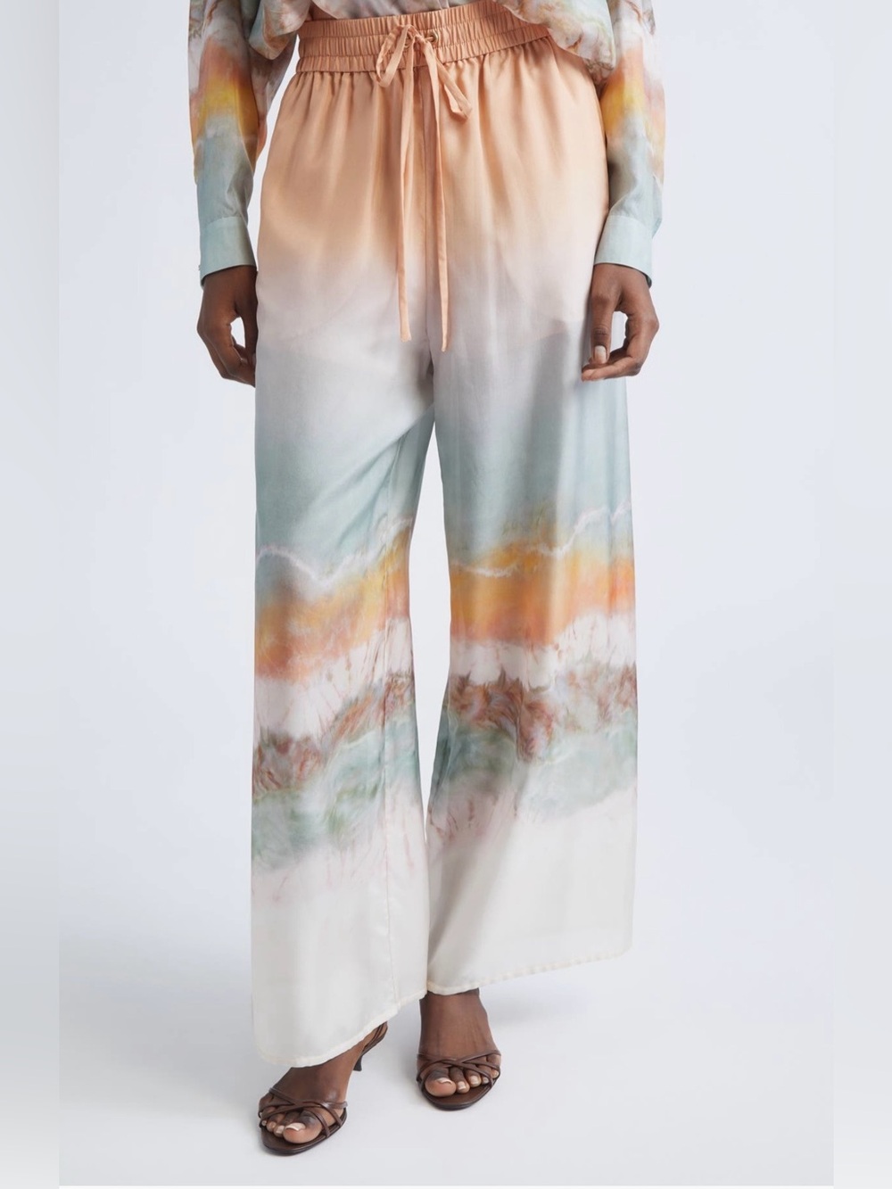 NWT Authentic Zimmermann Daylight Relaxed Silk Pants AU 3